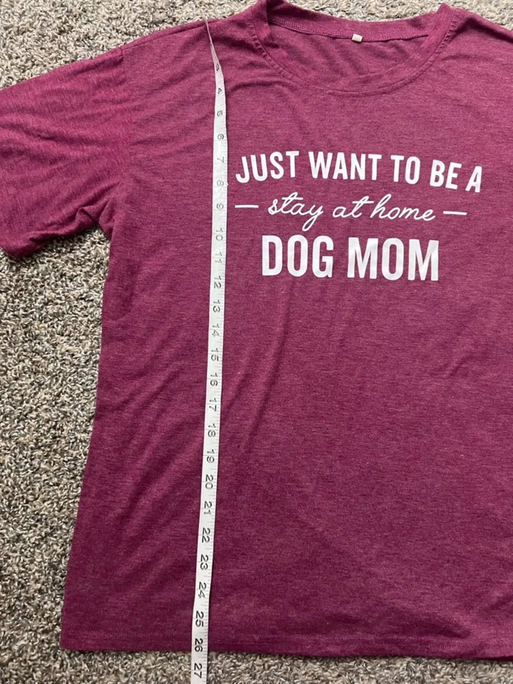 Stay at‎ Home Dog Mom graphic T-Shirt - Maroon